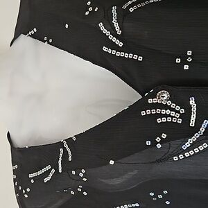 Fancy Black Coverup with Silver Sequins by Alain Thomas